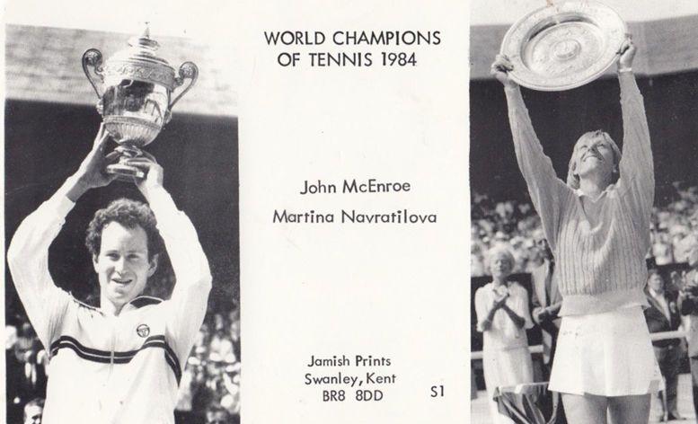 John McEnroe Martina Navratilova 1984 Wimbledon Tennis Wiiner Champions Postcard