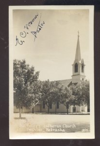 RPPC DESHLER NEBRASKA LUTHERAN CHURCH VINTAGE REAL PHOTO POSTCARD