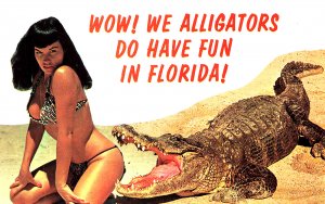 Bettie Paige Watch Out For The Alligator!!, Postcard