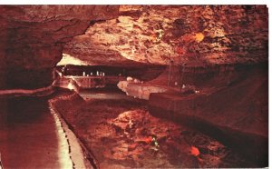 VINTAGE POSTCARD UNDERGROUND RIVER JESSE JAMES FLOOR MERAMEC CAVES STANTON MO