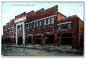 1910 Exterior View Hippodrome Building Milwaukee Wisconsin WI Unposted Postcard