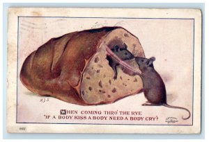 1908 Ullman Rats Mice Mouse Poem Bloomington Illinois IL Antique Postcard