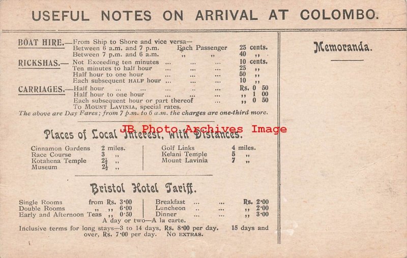 Sri Lanka, Ceylon, Colombo, Bristol Hotel