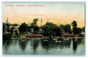 1908 Boats in White City Broadripple Indianapolis IN Antique Postcard 