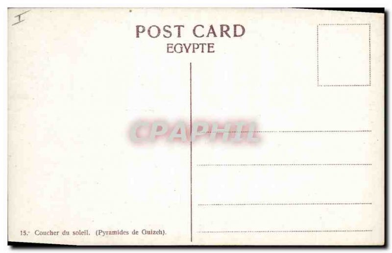Postcard Ancient Egypt Egypt Sunset Giza Pyramids