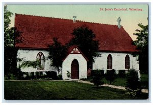 Winnipeg Manitoba Canada Postcard St. John's Cathedral c1905 Unposted Antique