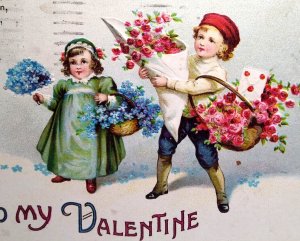 To My Valentine Postcard Unsigned Ellen Clapsaddle 1914 Series 1835 Children