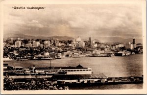 Real Photo Postcard View of the Seattle, Washington Skyline and Waterfront