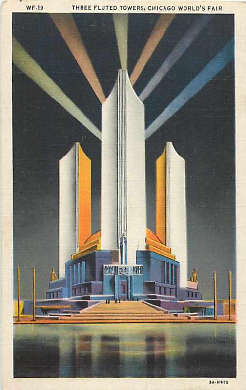 Three Fluted Towers Century of Progress Exhibition Chicago