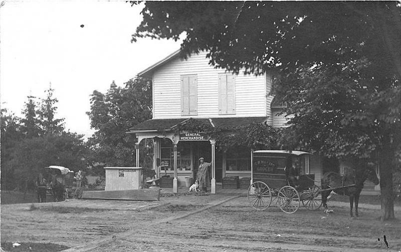 Lakemont NY General Store Millard Grocer Horse & Wagon RPPC Postcard