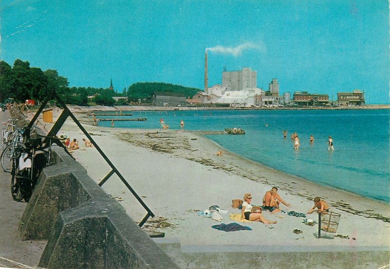 Postcard Denmark Faxe Ladeplads Strandvejen beach seaside aspect