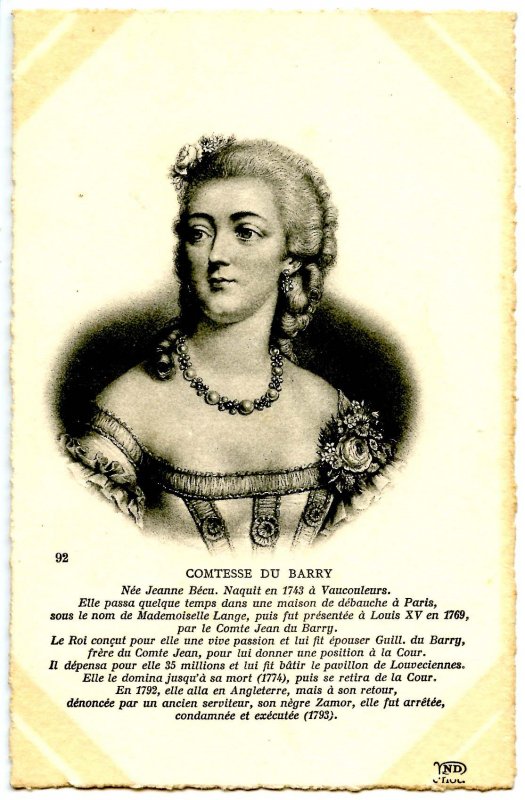 Comtesse Du Barry, Mistress of the King of France