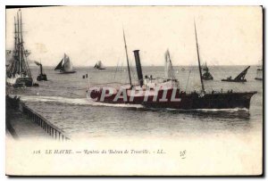 Old Postcard Le Havre Rentree Boat Trouville