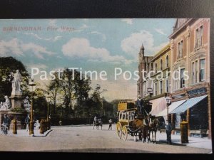 Warwickshire BIRMINGHAM FIVE WAYS showing HORSE OMNIBUS & Five Ways Store c1905