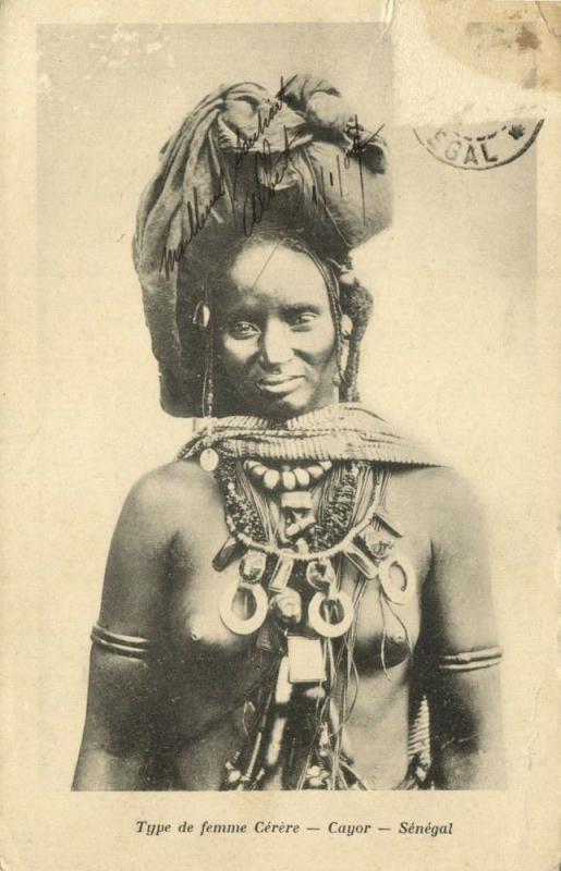 senegal, CAYOR, Topless Native Cérère Woman, Necklace Jewelry (1899) Postcard