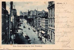 New York Albany State Street Looking Up From Broadway 1906