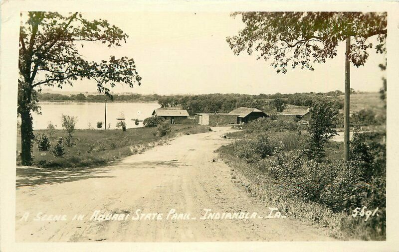 Aquabi State Park Iowa 1940s RPPC Photo Postcard Indiandla 20-635