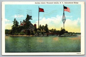 New York Postcard - Zavikon Island - 1000 Islands - 1943