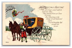 My Christmas Greeting Horse and Carriage 1930 DB Postcard R10