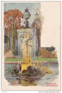 KARLSRUHE, Baden-Wurttemberg, Germany, 1900-1910's; Fountain