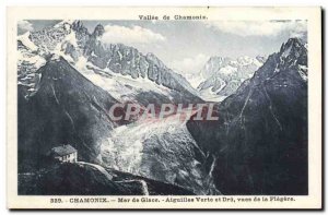 Old Postcard Chamonix Sea Ice Needles Green and Dru Views From The Flegere