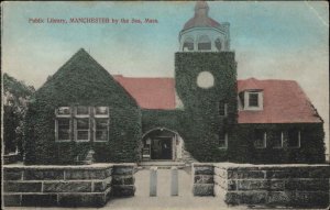 Manchester by the Sea Massachusetts MA Public Library c1910 Vintage Postcard