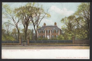 Massachusetts CAMBRIDGE Longfellows Home Pub by Souvenir Post Card Co. NY Und/B