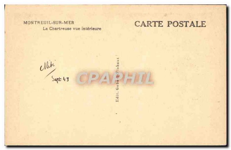Old Postcard Montreuil Sur Mer La Chartreuse View Interieure