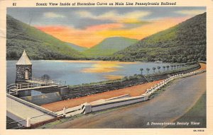 Inside of Horseshoe Curve on Main Line Pennsylvania Railroad - Altoona, Penns...