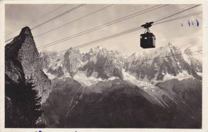 France Chamonix Mont Blanc Le teleferique de Planproz Brevent et les Aiguille...