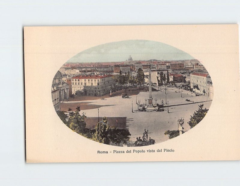 Postcard Piazza del Popolo vista dal Pincio Rome Italy