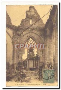 Peronne Old Postcard Interior of & # 39eglise