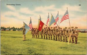 Presenting Colors United States Military Series 20 Subjects Unused Postcard G10