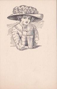 Beautiful Lady Wearing Large Hat