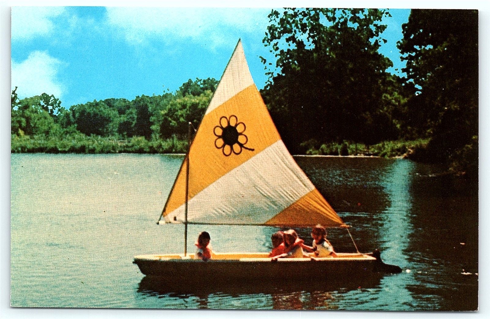 Postcard IL Princeville Don Greenwood's Sky Ranch Camp Sailboat F06