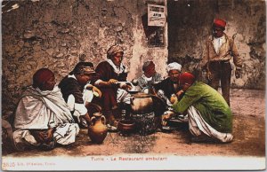 Tunisia Tunis Le Restaurant Ambulant Vintage Postcard C156