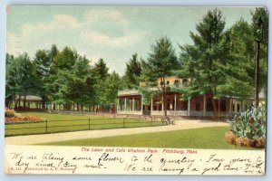 1907 Fitchburg Massachusetts MA Vintage Postcard Lawn Cafe Whalom Park Building