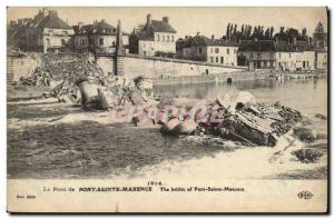 Old Postcard Militaria Bridge of Pont Sainte Maxence