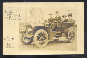 RPPC CHISHOLM MINNESOTA VINTAGE BRASS ERA CAR AUTOMOBILE REAL PHOTO POSTCARD