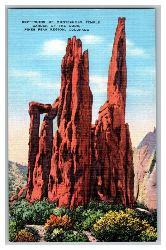 Ruins Montezumas Temple Garden Of Gods Colorado Vintage Standard View Postcard 