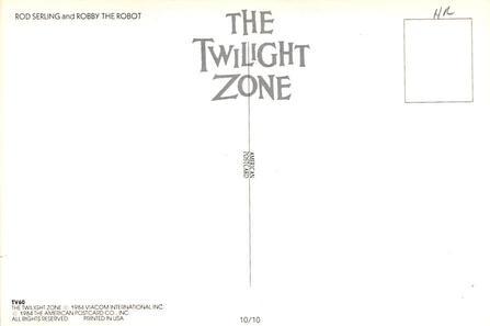 Rod Serling, The Twilight Zone Movie Poster Postcard