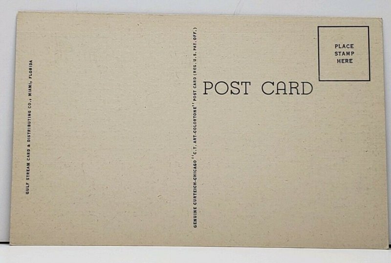 FL Colorful Ft. Lauderdale Beach Linen Postcard I2