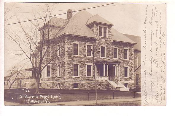 Real Photo, St Joseph's Parish, Burlington, Vermont, Used 1907, Flag Cancel