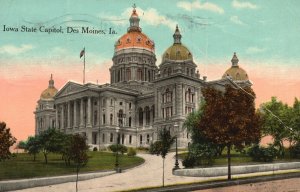 Vintage Postcard 1914 Iowa State Capitol Building Des Moines IA Structure