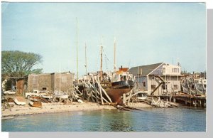 Provincetown, Massachusetts/MA Postcard, Fishing Trawler, Docks, Cape Cod