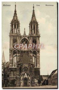 Old Postcard Meissen Dom Westturme