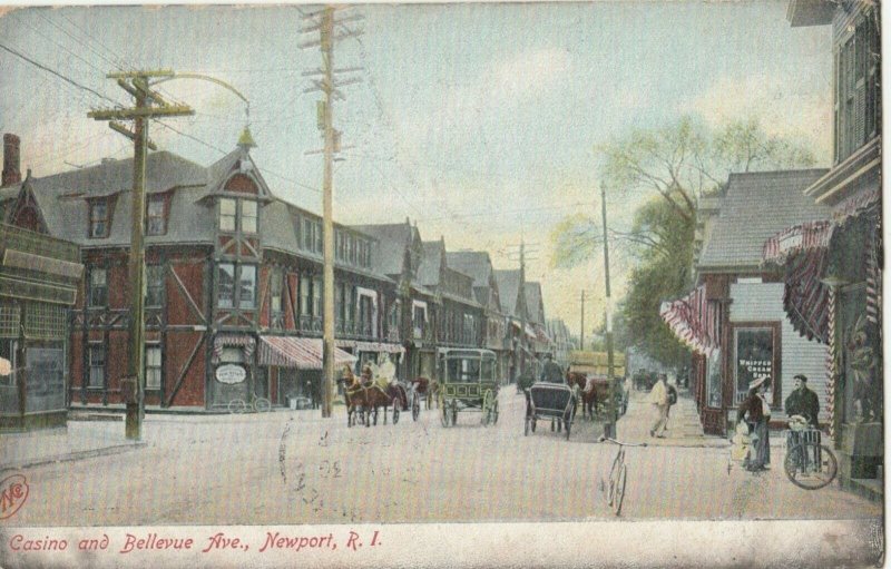 NEWPORT , Rhode Island , 1909 ; Casino & Bellevue Avenue