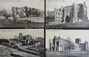 Hertfordshire ST ALBANS ABBEY NUNNERY MONASTERY Collection of 4 Old Postcards