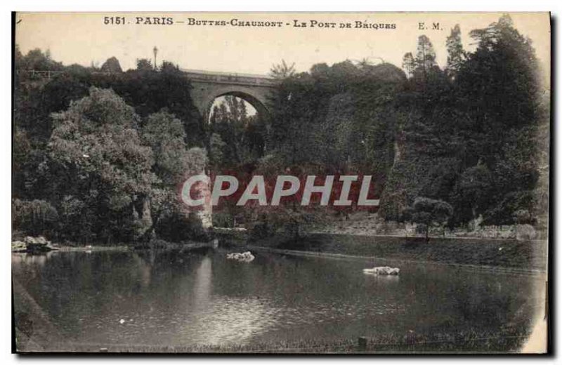 Postcard Old Paris Buttes Chaumont The Baiques Bridge