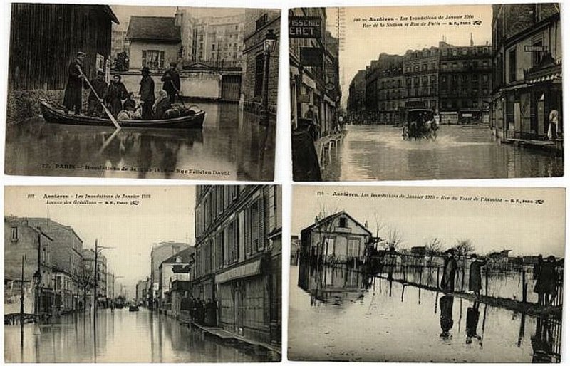 FRANCE FLOODS 1910, FRANCE 300 Vintage Postcards (L5560)